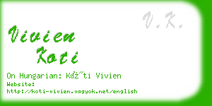 vivien koti business card